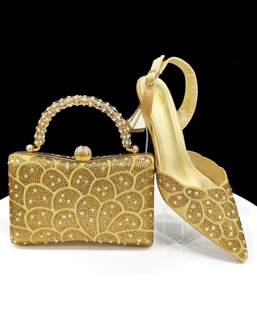 gold shoe & bag